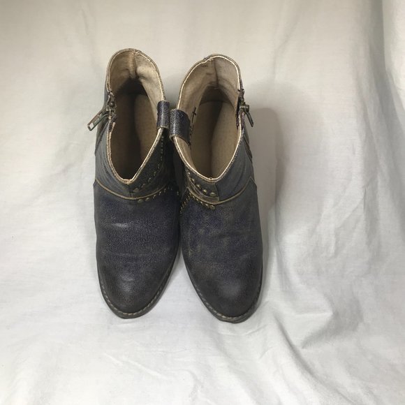 Circle G By Corral Ladies Ankle Boots Navy Star Inlay Studs Ankle Size 7 - Picture 7 of 8